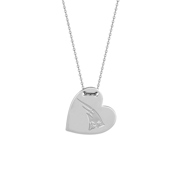 NFL New England Patriots Heart Necklace Licensed - Picture 1 of 1
